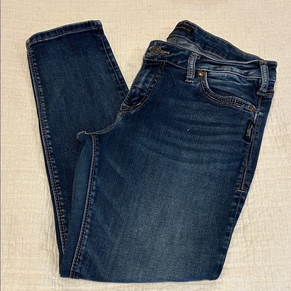 Silver Jeans Dark Indigo Skinny Stretch Denim